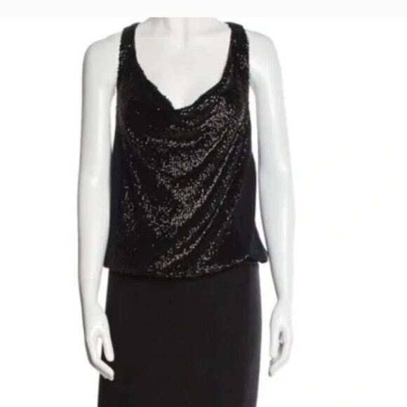 Black Tory Burch Sequin Sleeveless Pencil Dress Wool Nylon Women’s Size S - Picture 1 of 4